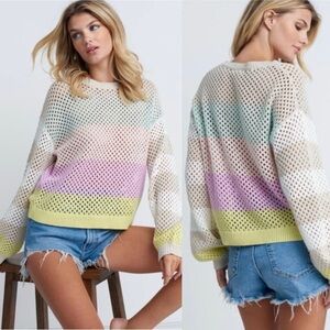 Lisa Todd Multicolor Mesh Sweater